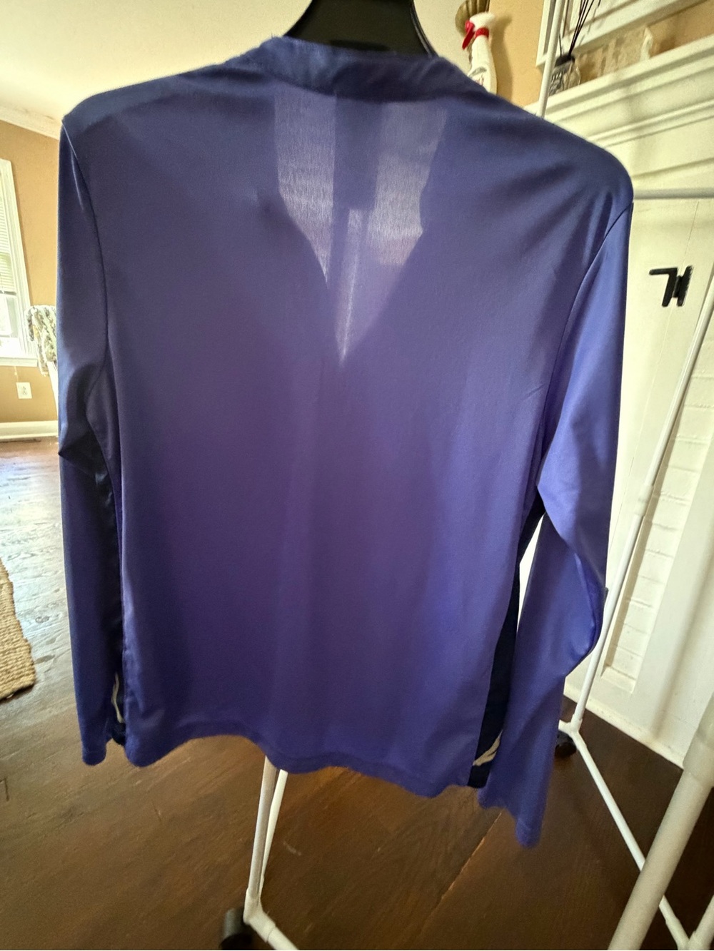 adidas Lavender Long-Sleeve Climalite Top with Quarter Zip, L, like new - Picture 8 of 9